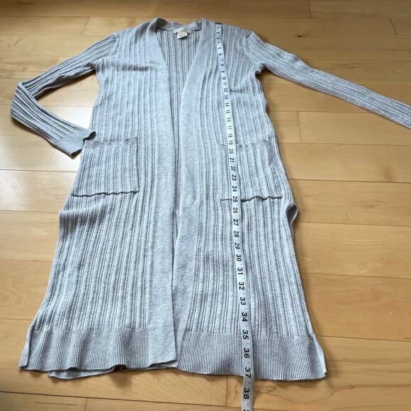 Sky and Sparrow Long Ribbed Duster Cardigan Sweater Medium Lightweight Casual - Picture 7 of 9